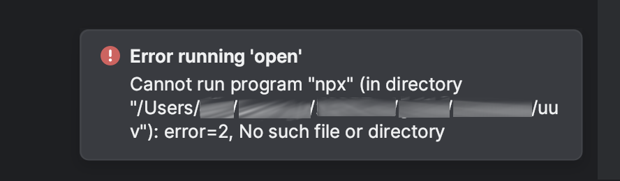 npx command is not found message